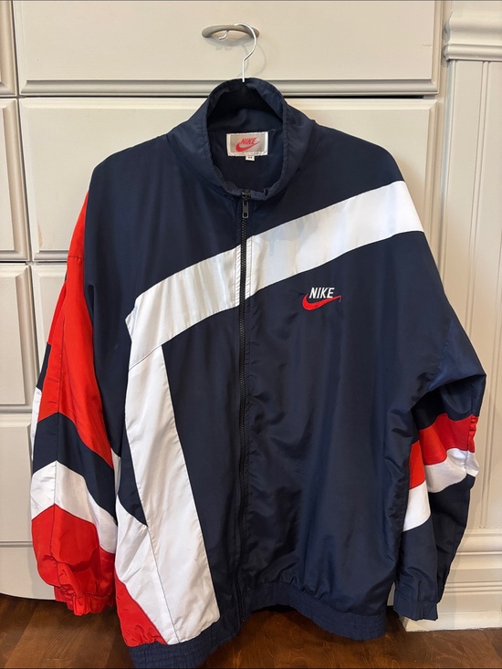 Nike Other - Nike Men's Navy, Red & White Retro Sport Windbreaker